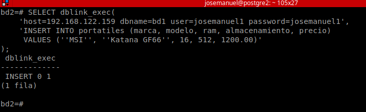 Resultado de la consulta bidireccional