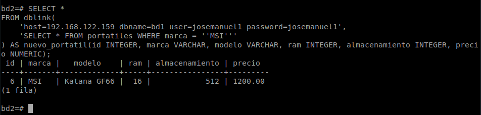 Enlace bidireccional funcionando en ambos sentidos