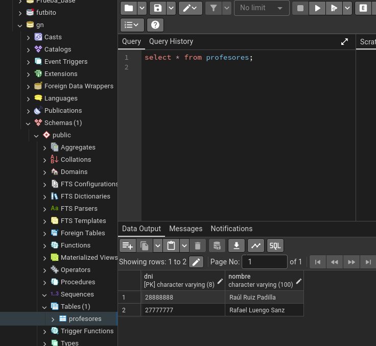 Prueba de conexión a Oracle desde Postgre1 con sqlplus