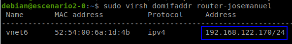 Comprobación de la IP asignada al router
