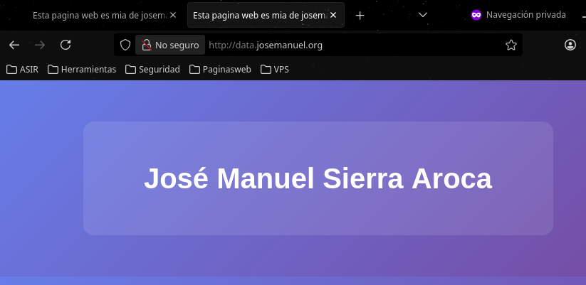 Navegador mostrando la misma página accediendo por el nombre data.josemanuel.org